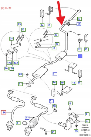 RURA WYDECHOWA 2.0 115KM FORD TRANSIT 1994- 1492195 _ AM95VB-5K214-B1D