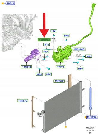 USZCZELKI SPRĘŻARKI KLIMATYZACJI FORD MUSTANG KUGA 4941412 _ 9W73-19D690-AA