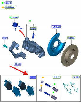 KLOCKI HAMULCOWE TYŁ FORD FOCUS KUGA CONNECT 2039739 _ MEAV6J-2M008-CA