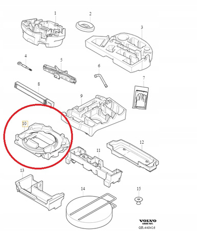 VOLVO XC60 II wkład koła zapasowego styropian OE