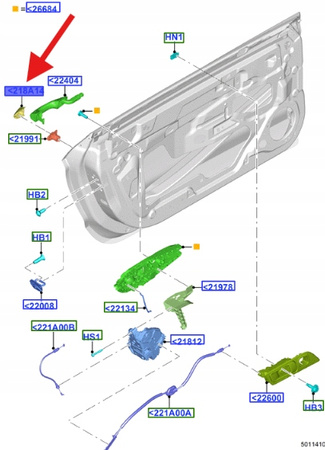 ZAŚLEPKA KLAMKI PRAWY FORD MUSTANG 2015- 2099647 _ FR3B-63218A14-AEPRAA