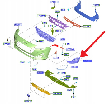 KRATKA HALOGENU PRAWA FORD KUGA 2020- 2024 2471850 _ LV4B-17K946-AA5UAW