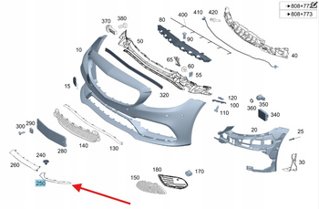 LISTWA CHROM ZDERZAKA PRAWY PRZÓD MERCEDES C klasa W205 OE A2058859002