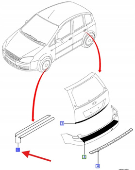 LISTWA PROGU DRZWI C-MAX 2003- 1696414 _ AM3M5J-132A18-AB