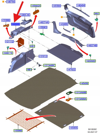 WYKOŃCZENIE BAGAŻNIKA PRAWE FORD FOCUS 2011- OE 1799090_BM51-N46808-AF35B8