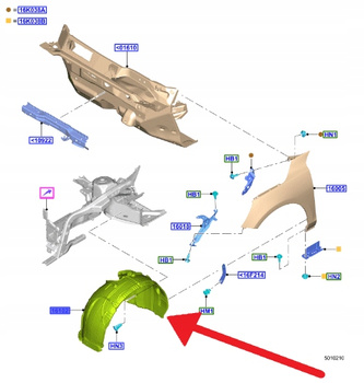 NADKOLE PRAWY PRZÓD FORD FOCUS 2018- OE 2481503 _ JX7B-16114-CB