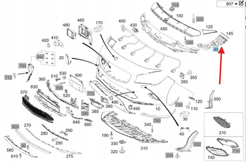 SLIZG UCHWYT ZDERZAKA PRAWY PRZÓD MERCEDES CLA W117 OE A1178856400