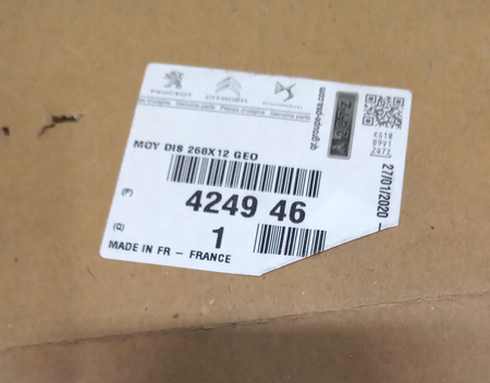 Tarcza hamulcowa tylna z łożyskiem Citroen OE 424946