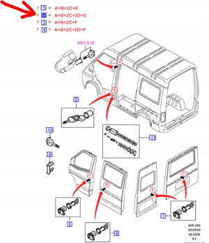 ZESTAW ZAMKÓW BEZ AUTOALARMU FORD TRANSIT 93-2000_1074762_95VB-B22050-DG