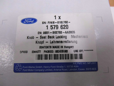 UCHWYT SKŁADANIA SIEDZENIA PRAWY PRZÓD FORD KA Mk2_1579620_9S51-B62762-AA38C5