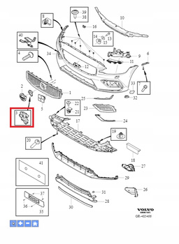 WSPORNIK KAMERY PARKOWANIA PRZÓD VOLVO S60 V60 2019- CC OE 32291442