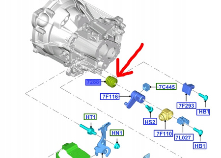 USZCZELNIACZ WYBIERAKA RĘCZNEJ SKRZYNI BIEGÓW FORD_1321128_98WT-7288-A2A