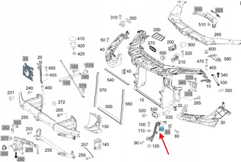 LEWY WSPORNIK OKULAR PASA PRZÓD MERCEDES ML GLE W166 W292 OE A1666263631