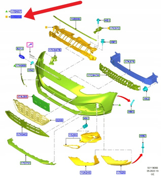 WZMOCNIENIE ZDERZAKA PRZÓD FORD FOCUS 2018- 2022 2329731 _ JX7B-17E778-SB
