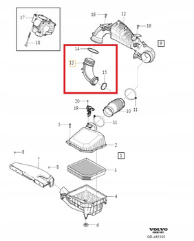 Przewód powietrza dolny Volvo XC40