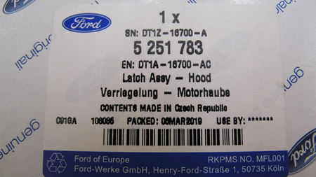 ZAMEK MASKI FORD TOURNEO CUSTOM 2013-