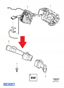 Przełącznik kierunkowskazów Volvo OE 31327904