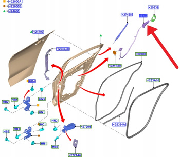 OSŁONA KRAWĘDZI DRZWI PRAWY TYŁ FORD FOCUS 2018- 2539737 _ JX7B-A247B50-AD