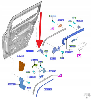 ROLKA DRZWI LEWY TYŁ FORD OE C MAX 2010-2019 AM51-U25029-AH 1704973