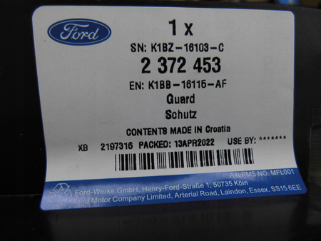 NADKOLE PRZEDNIE LH FORD FIESTA Mk8 ST-LINE 2017-2372453_K1BB-16115-AF