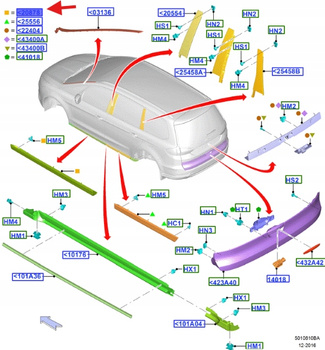 LISTWA DRZWI PRAWA PRZÓD S-MAX GALAXY 2015- 2640705 _ EM2B-R20848-AF5YZ9