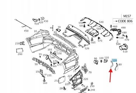 ODBLASK ZDERZAKA LEWY TYŁ MERCEDES GL GLS W166 OE A1668200374