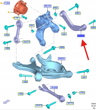WAHACZ LEWY TYLNY 4WD FORD EDGE S-MAX 2015- OE 2123438 _ E1GC-5K743-AXC