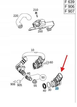 KRÓCIEC ODMY 3.0 CDI DIESEL OM642 MECEDES OE A6420107215