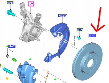 TARCZE HAMULCOWE PRZÓD FORD FIESTA Mk8 ST 2018- 2272661 _ K1BC-1125-AB
