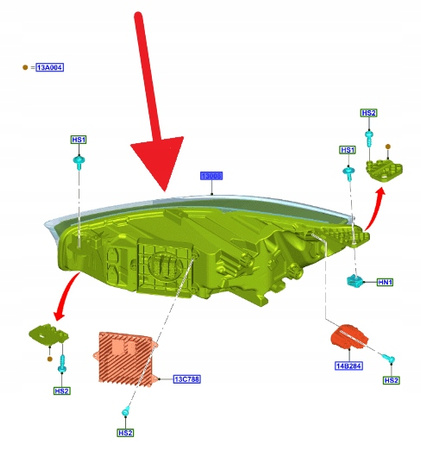 LAMPA PRAWY PRZÓD ADAPT LED PRZÓD FORD FOCUS 2022- 2565455 _ NX7B-13100-AD