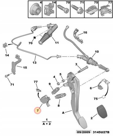 CZUJNIK POŁOŻENIA PEDAŁU SPRZĘGŁA CITROEN C4 PICASSO C5 3008 5008 OE 218922