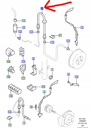 PRZEWÓD HAMULOWY LEWY TYŁ FORD MONDEO Mk2 KOMBI 1997-2000 _1071941_97BG-2C339-AB