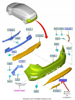 DOKŁADKA DOLNA ZDERZAKA TYŁ FIESTA 2012- MK7 1801047 _ 8A61-17D781-AC5YZ9