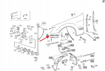 PRAWY ŚLIZG UCHWYT ZDERZAKA PRZÓD MERCEDES S klasa W220 OE A2208801214