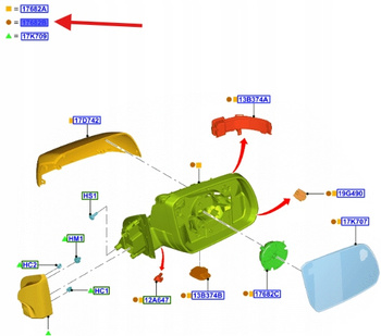 LUSTERKO ZEWNĘTRZNE PRAWE FORD OE RANGER 2022- 2611300 _ N1WB-17E714-RBA