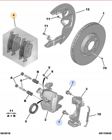 Klocki hamulcowe tył Citroen C5 X7 III OE 1617264780