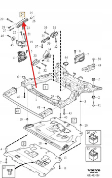 PODUSZKA SILNIKA PRAWA GÓRNA 2.0 B4 VOLVO S90 S60 V90 V60 2020- OE 32298950