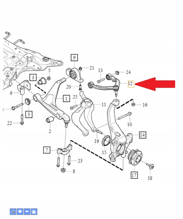 Wahacz przód lewy Volvo XC60, XC90 OE 31360630