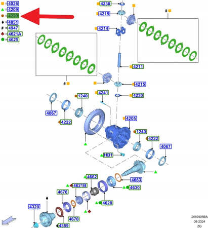 ŁOŻYSKO MECHANIZMU RÓŹNICOWEGO MUSTANG 2015- 23- 5277366 _ FR3W-4220-AA