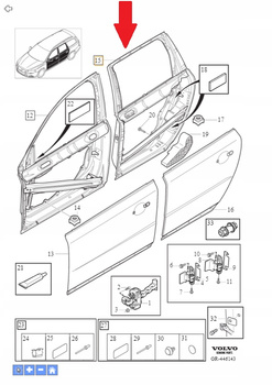 Lewe drzwi Tył Volvo OE 31335625 / 32228896