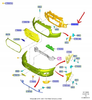 WZMOCNIENIE CZOŁOWE FORD TRANSIT MK8 2019- 2543493 _ NK31-17E778-AA5YZ9