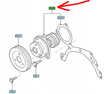 POMPA WODY FORD KA Mk1 FIESTA Mk6 FUSION 1.3L 1.6L ZETEC _1229571_2S6G-8591-AA