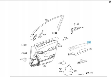 Mercedes-Benz OE A2927203101 LISTWA DRZWI WEWNĘTRZNYCH