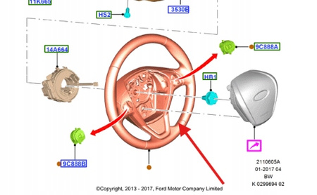 KIEROWNICA MULTIFUNK. FIESTA 12- ECOSPORT 13- 2067842 _ C1BB-3600-BB3ZHE