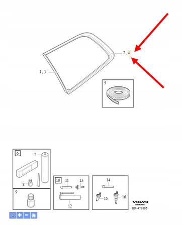 LISTWA OZDOBNA SZYBY PRAWY TYŁ VOLVO XC90 2016- OEM/OE 32368246
