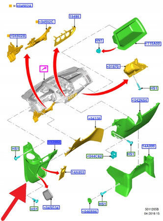 PODSTAWKA NA NAPOJE FORD TRANSIT 2014- 1899364 _ BK31-V044L02-AE36NC