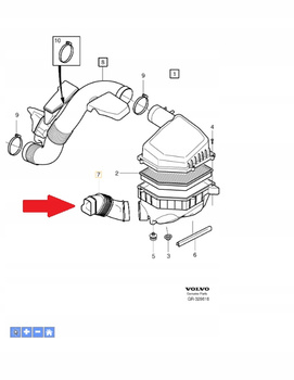 DOLOT OBUDOWY FILTRA POWIETRZA 3.0 3.2 B6 VOLVO XC70 V70 2008- OE 31202013