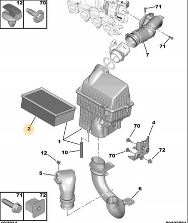 Filtr powietrza Eurorepar Citroen C4 Picasso 1611158180