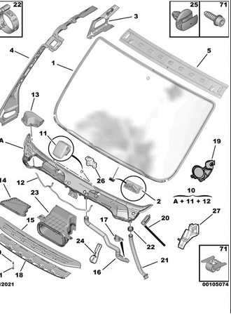 Szyba przednia Citroen Jumper III 16 117 129 80