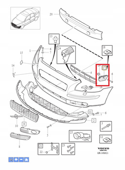 ŚLIZG MOCOWANIE ZDERZAKA PRZÓD PRAWA VOLVO S40 V50 2004- OE 31265395